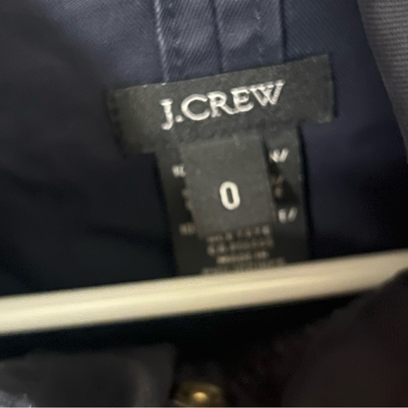 J Crew Trench Coat Navy Belvedere Swing Rain Military Zip Button Jacket Size 0 - Picture 5 of 9